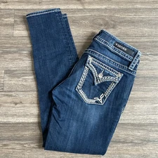 Vigoss Jeans Womens 28x30 Blue The New York Skinny Stretch Contrast Stitch Denim