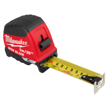 Milwaukee Tool 48-22-1226M 8M/26Ft Wide Blade Magnetic Tape 
