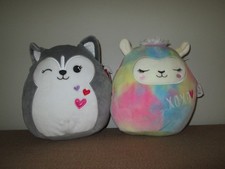 Lot 2 SQUISHMALLOW 8" Plush Heidi The Husky  Leslie Tie Dye Llama NEW TAGS