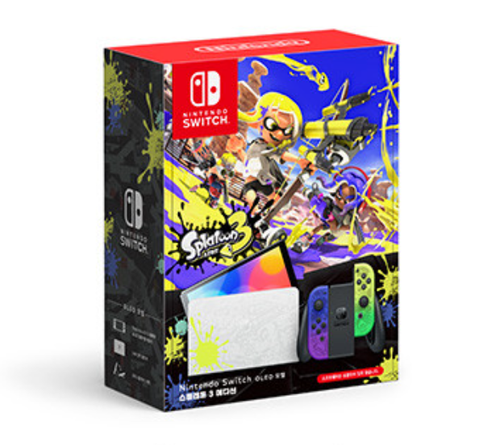 Nintendo Switch (OLED Model) HEG-001 Splatoon 3 Edition Video Game Console - 64GB - Black/Blue/Yellow Gradient