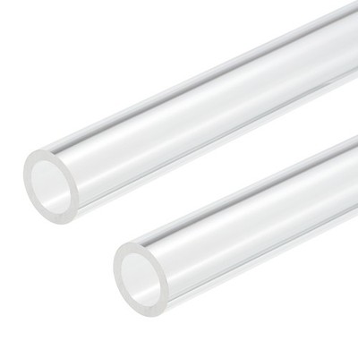 2pcs 16mmx22mm(5/8''x7/8'') Clear Acrylic Pipe Rigid Plastic Tube 10'' for Plumbing