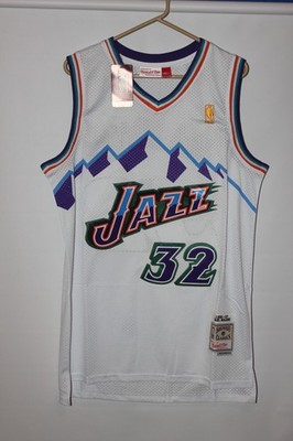 ウェア Mitchell & Ness Jazz 32 Karl white 1996-97 Utah Jazz Karl Malone (32) stitched Mitchell & Ness