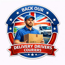 Back Our Couriers  & Delivery Drivers–   Bumper Sticker  X2