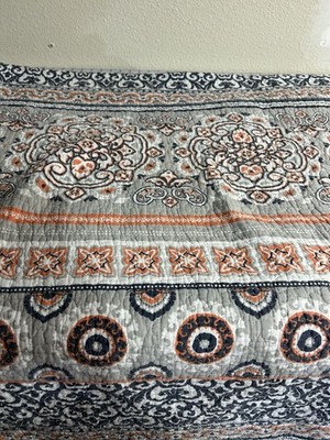 Lush Decor 3 Piece Nesco Quilt Set, King, Navy/Coral
