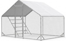 Chicken Coop 9.8x6.5x6.5ft Metal Chicken Run for 6/10 Chickens Poultry Cage
