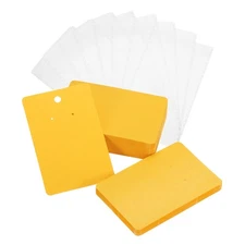 100 Pcs Earring Display Cards with Packaging (Yellow, 3.5 x 2.4 Inches)