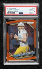 2025 Panini Prizm Orange Prizm 189/249 Justin Herbert #215 PSA 10 GEM MT