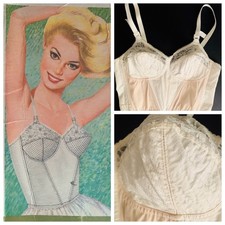 Vintage Circle Stitch bullet Cotton cone bra 60s pin up 36B glam in box pointy