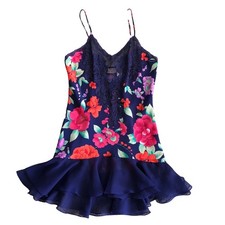 Vintage Gold Label Victorias Secret Size S Small Purple Floral Nightie Chemise