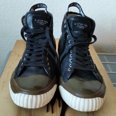 G-Star RAW, Leder-Chucks, Schwarz, Gr. 41, unisex. Oldschool, Retro
