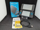B1135 Nintendo new 2DS console LL XL Black x Turquoise w/pen box manual x