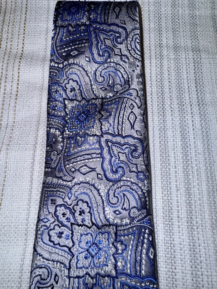 Patrick James Baby Blue Men's 100% Silk Italian Tie Luxury Garment - Изображение 3 из 4