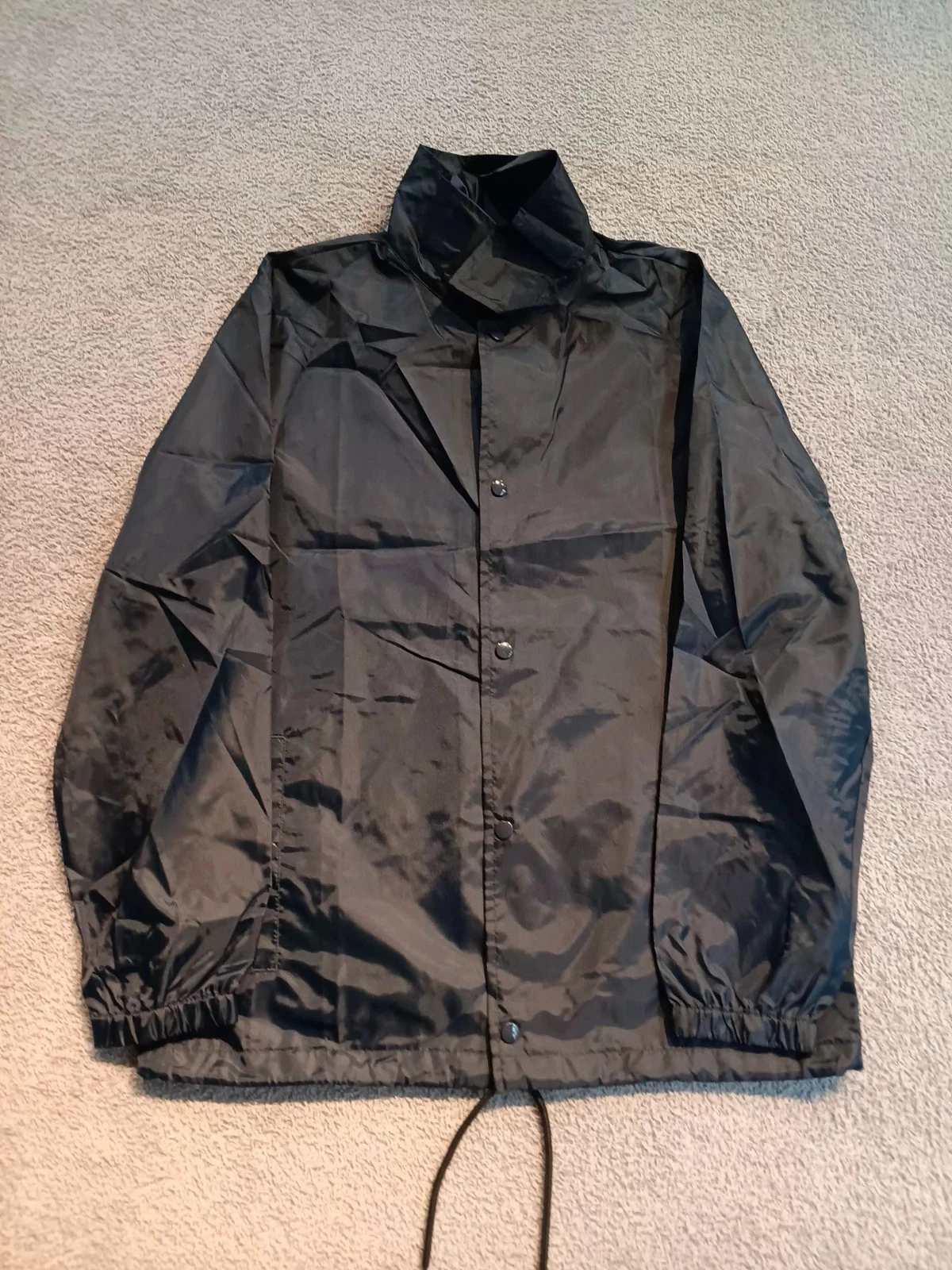NWOT Team 365 Coaches Jacket Men S Black Golf Windbreaker Snap Drawcord Hem