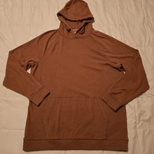The Normal Brand Hoodie Men XL Burnt Orange Lightweight Pullover Bear Sweatshirt