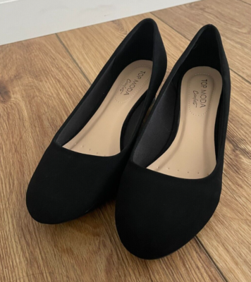 Wedge Heel Formal Black Flats Hcntes Women's Wedges Flats Pointed Toe Mid  Heels Comfortable Closed Toe