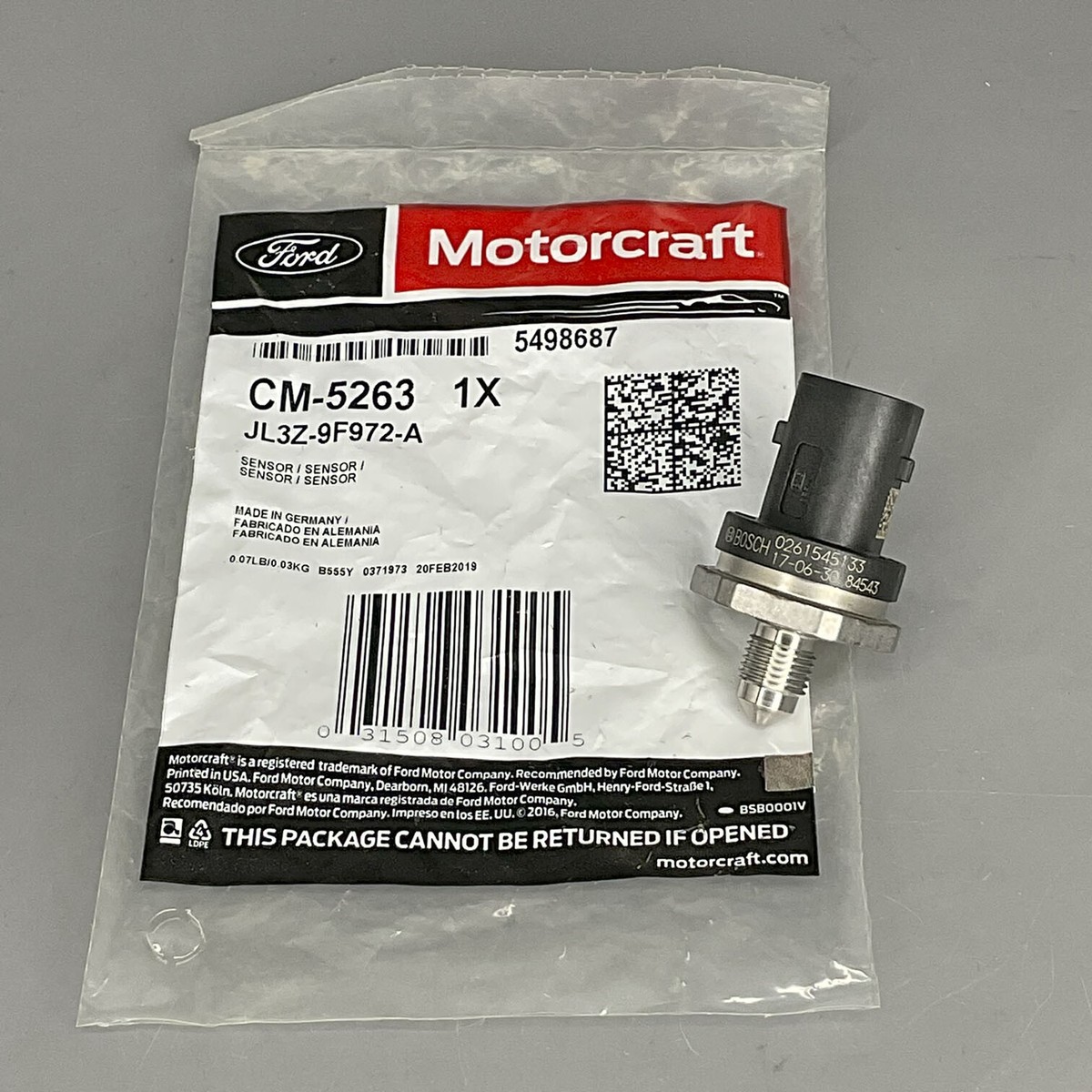 フラーレン　仁 Motorcraft Pressure Sensor JL3Z9F972A For 2020-2021 FORD TRANSIT
