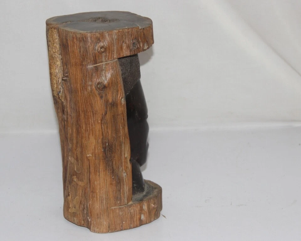 古董木制三脚架人雕像手工制作桌子和花园装饰展示品 — 第 3/4 张图片