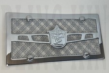 Tiarra Chrome License Plate Chrome Mesh Triple Weave Badge Tiarra Chrome License Plate Chrome Mesh Triple Weave Badge