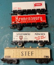 JOUEF HO lot 4 Wagons marchandises tombereau STEF KRONENBOURG FINDUS bières