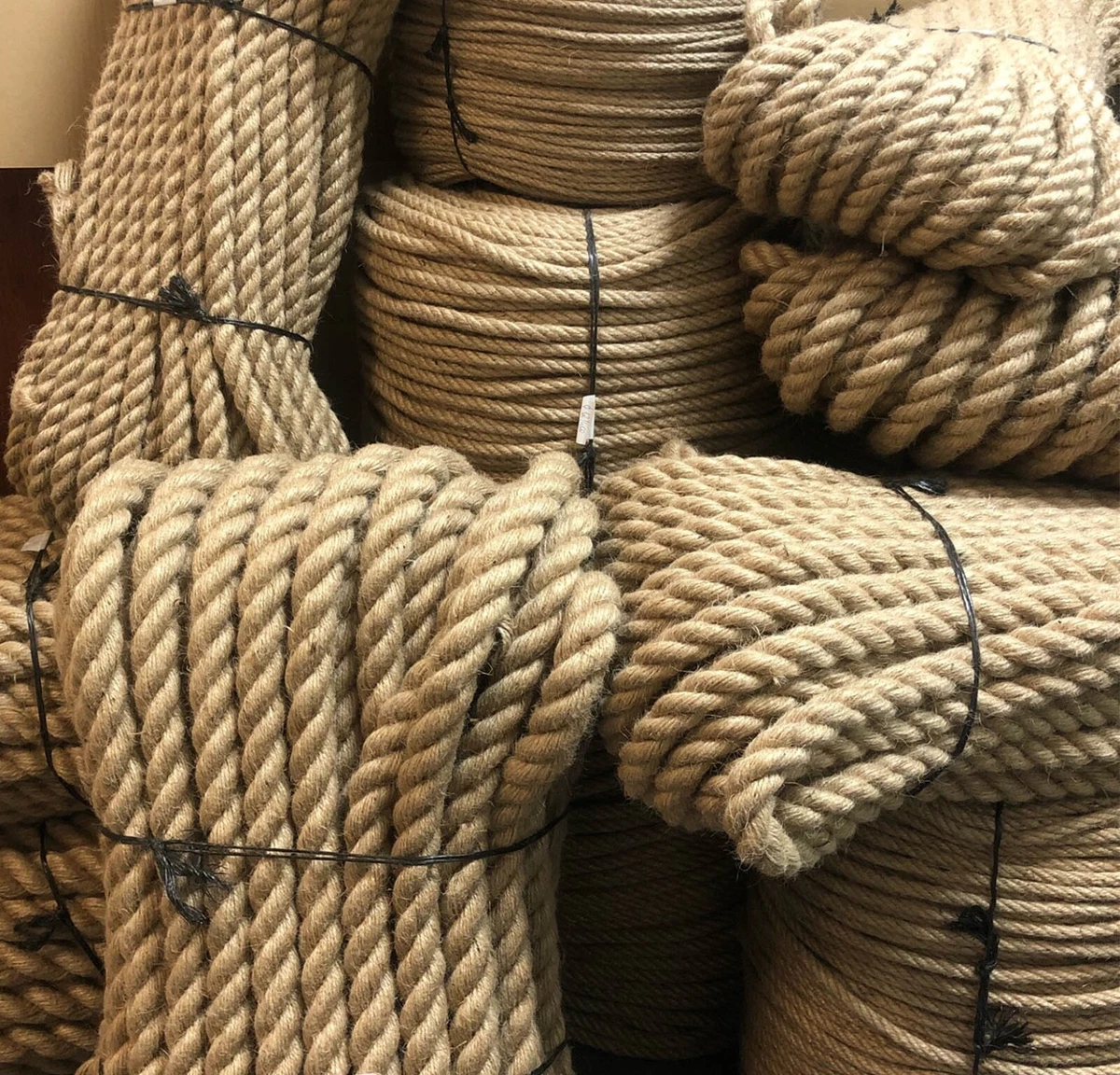 Natural Jute Rope Strong Twisted Decking Cord Garden Rope for