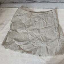 Tommy Hilfiger Jean Mini Skirt Size 3 Y2K Denim Distressed Tommy Girl White Zip