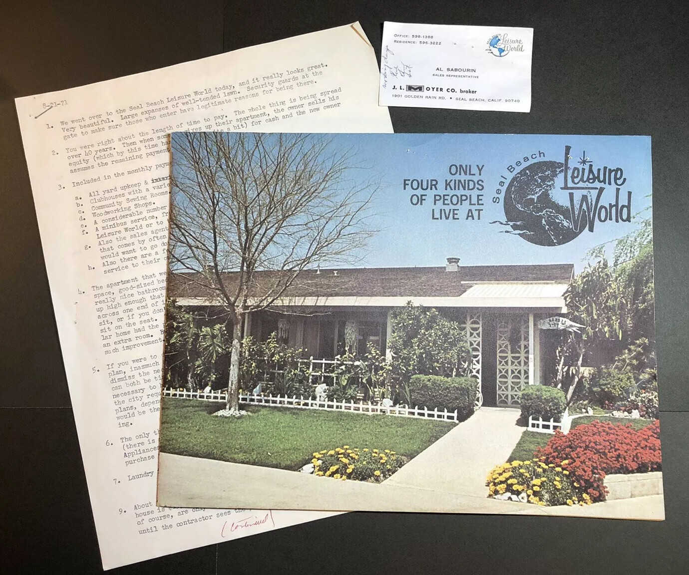 1971 LEISURE WORLD Seal Beach CA Community Living Advertising Sales
