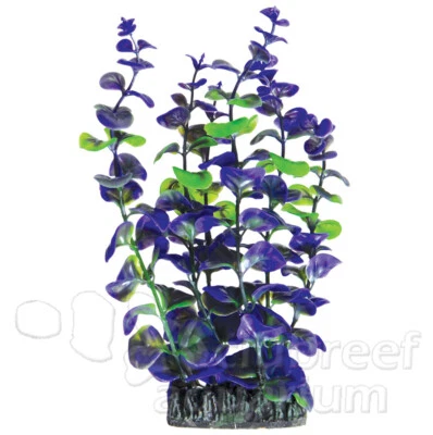 UNDERWATER TREASURES Purple and Green Paradise Plant Weighted Base Aquarium Plant 8"