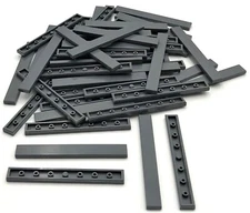 Lego 50 New Dark Bluish Gray Tiles 1 x 8 Flat Smooth Pieces Parts