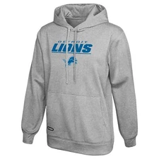 Outerstuff NFL Men's Detroit Lions Stated Pullover Fleece Hoodie, Grey