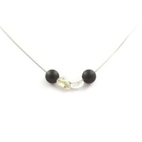 Steine Und MinéRaux. Halskette Quarz Turmalin Rutil Du Brazilien + Perlen Onyx N
