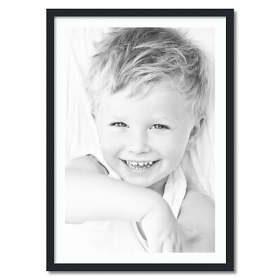 ArtToFrames Matted 28x40 Black Picture Frame with 2'' Mat, 24x36 Opening 3926