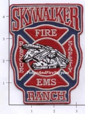 California - Skywalker Ranch CA Fire Rescue EMS Fire Dept Patch Star Wars v1
