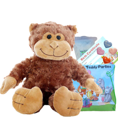 BAUEN SIE IHREN EIGENEN TEDDYBÄREN HERSTELLUNGSSET Affe - 16''/40 cm - Geschenk oder Party ohne Nähen
