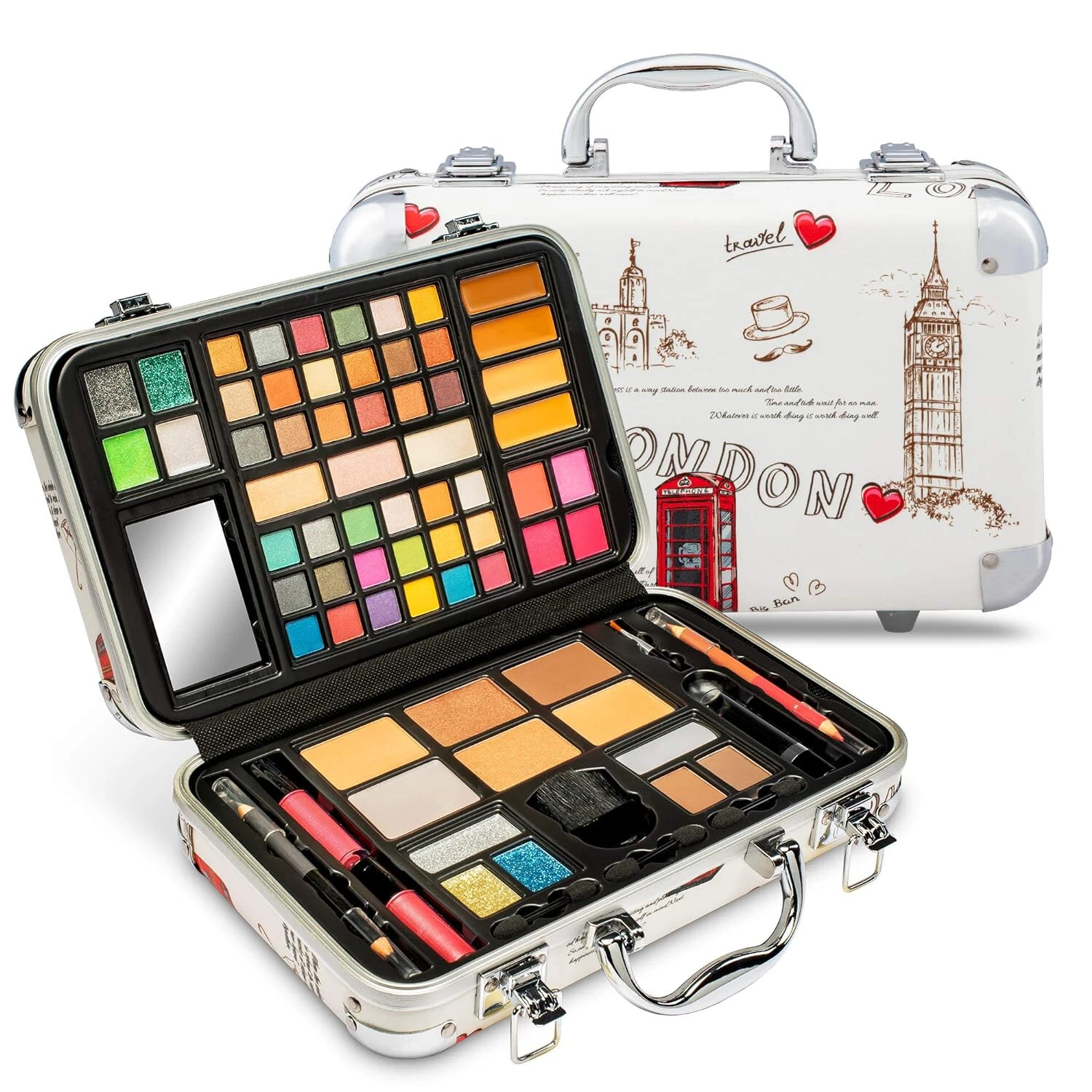 Vokai 74 Piece Makeup Kit Gift Set, Brushes, Eye Shadows, Lipstick & More