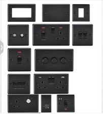 Image of Knightsbridge CL9 range Matt Black Electrical Plug Sockets and Switches + USB