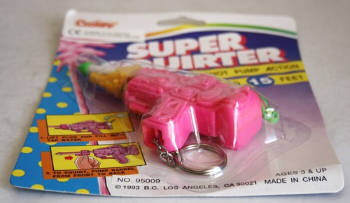 RARE VINTAGE 1993 SUPER SQUIRTER WATER SPACE GUN KEYCHAIN 15ft BOLEY NEW SEALED - 第 7/8 張圖片