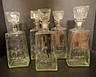 ONE Vintage MCM Seagrams Seven 7 Crown Glass decanter bottle crown
