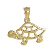 New 14k Gold Turtle Pendant