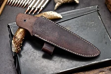 CFK Handmade HIGH QUALITY Brown Leather Right Hand Vertical Belt Knife Sheath A1