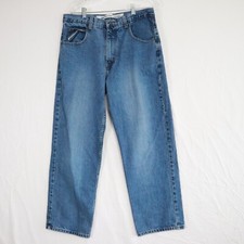 PACO Jeans Mens 34x30 Baggy Wide Leg Loose 90s Skater Hip-Hop Y2K Denim Blue