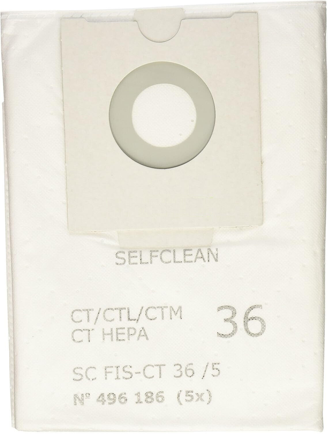 Fits Festool CT-36 Dust Extractor SelfClean 496186 Filter Bags 5-PK