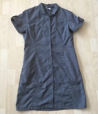 McKinley Women's Shirt Dress Button Down Size M Gray Short Sleeves Collared