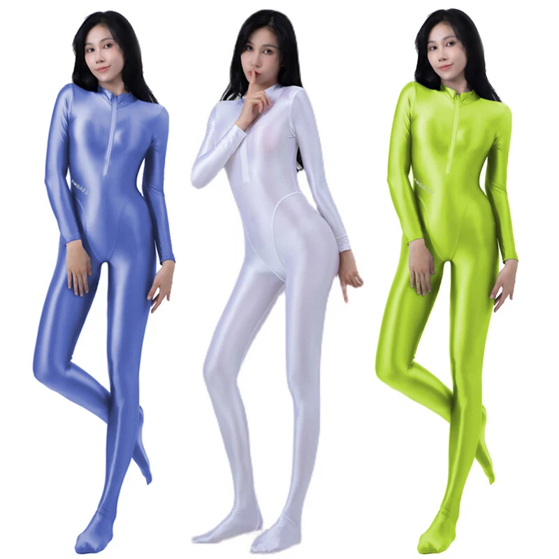 AMORESY Damen Smooth Einteiler Overalls Cosplay Langarm Rompers Sports Catsuits - Bild 2 von 4