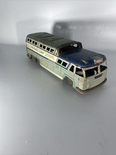 Vintage Tin Litho Friction Powered GREYHOUND Scenicruiser Coach Bus Toy RARE