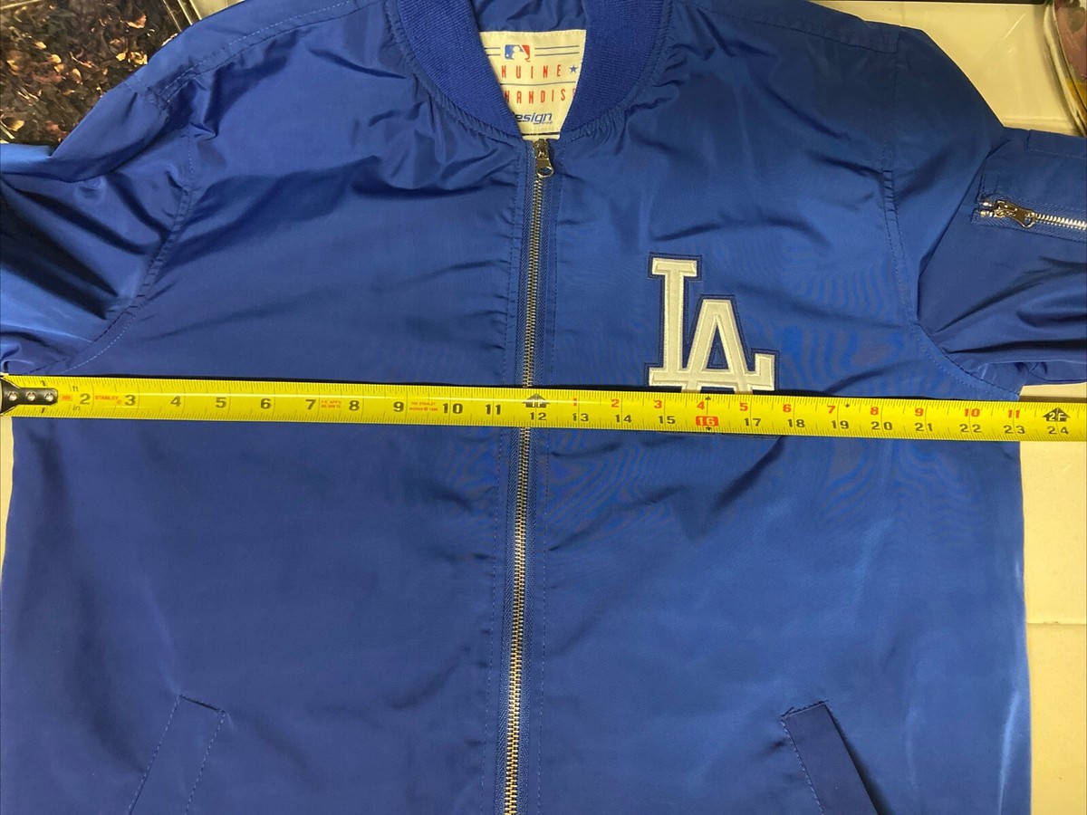 Los Angeles Dodgers Dugout On Field Jacket Men's Sz L Blue Zip-Up