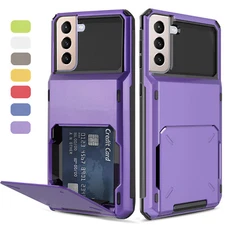 For Samsung S24FE S25Ultra S24 S23 S22 Plus S21 Case Cover w/ Card Wallet Holder