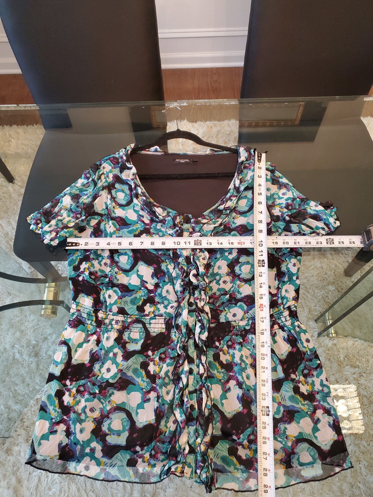 Notations Womens Multicolor 100% Polyester Scoop … - image 14