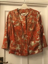 New Milly Of New York Orange & Gold Sparkly Luxury Day Or Party Jacket,uk12/us8