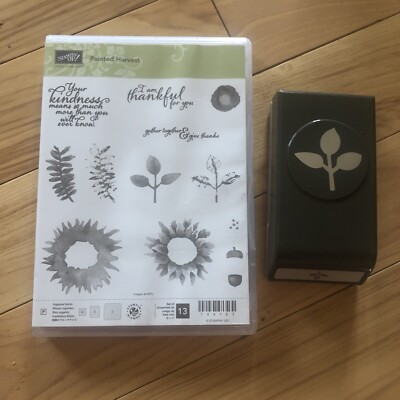 Stampin' Up!  Painted Harvest Clear Cling Stamp Set & Leaf Paper Punch