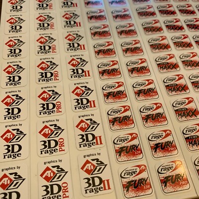 ATI 3D RAGE II Pro FURY 128 Pro MAXX Vintage Retro Computer Case Badge Sticker